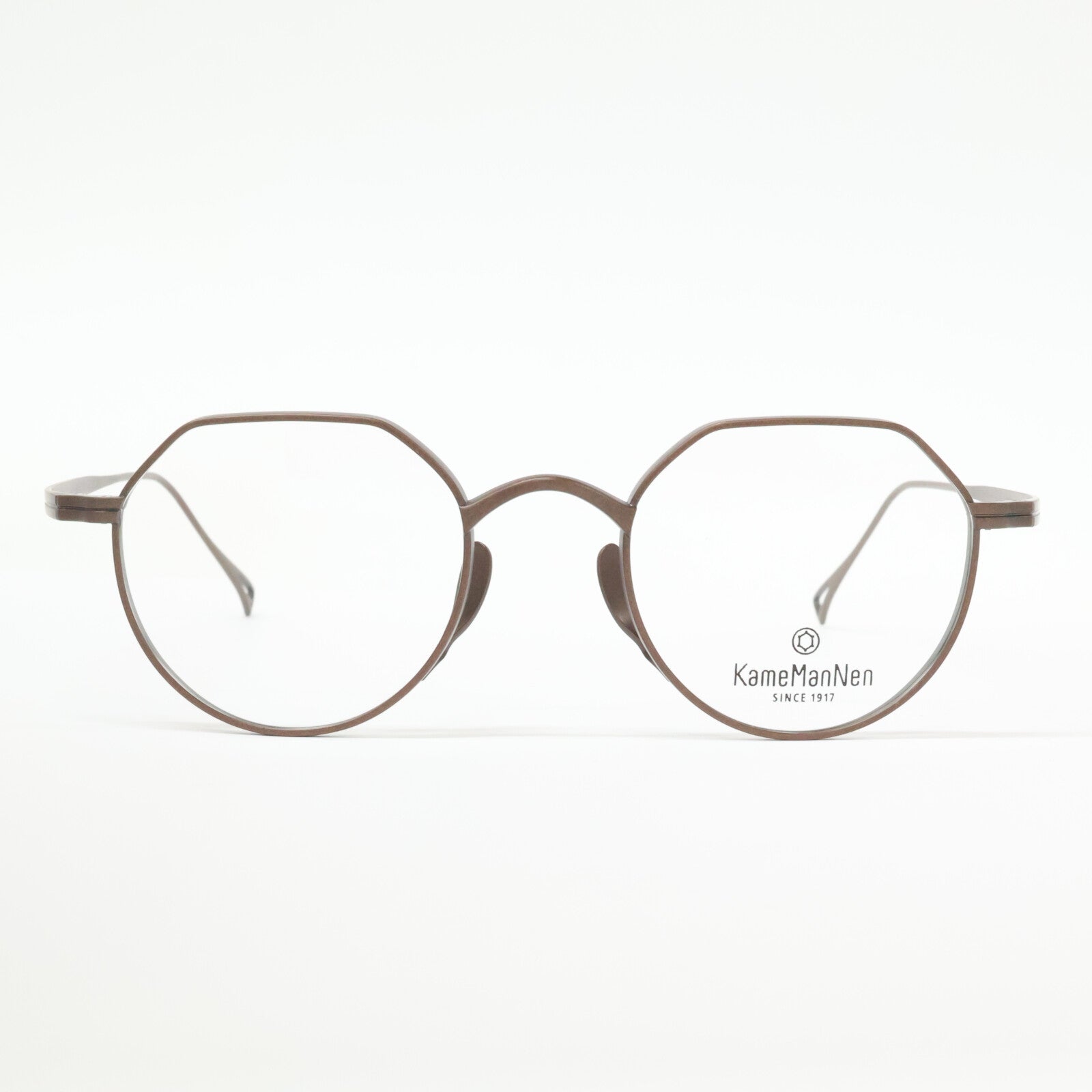 KameManNen カメマンネン 【美品】KMN9916 DBR TITANIUM デモレンズ クラウンパントシェイプ アイウェア 眼鏡