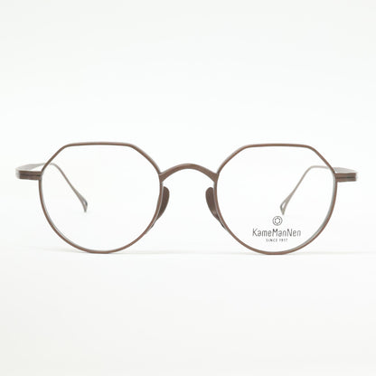 KameManNen カメマンネン 【美品】KMN9916 DBR TITANIUM デモレンズ クラウンパントシェイプ アイウェア 眼鏡