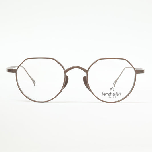 KameManNen カメマンネン 【美品】KMN9916 DBR TITANIUM デモレンズ クラウンパントシェイプ アイウェア 眼鏡