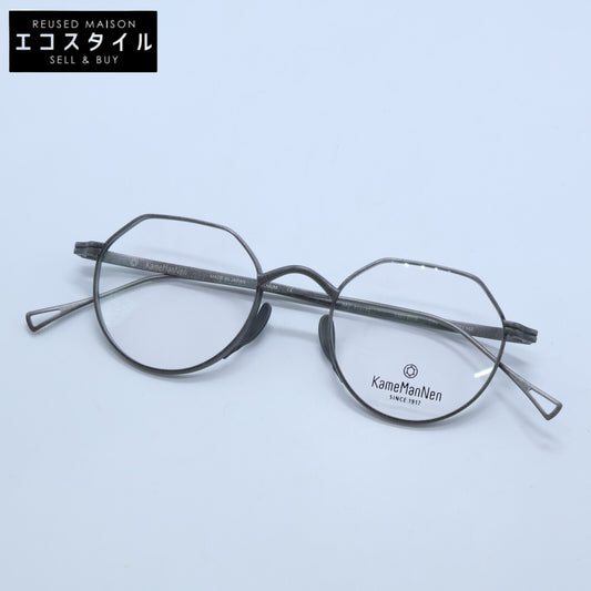 KameManNen カメマンネン 【美品】KMN9916 DBK TITANIUM デモレンズ クラウンパントシェイプ アイウェア 眼鏡