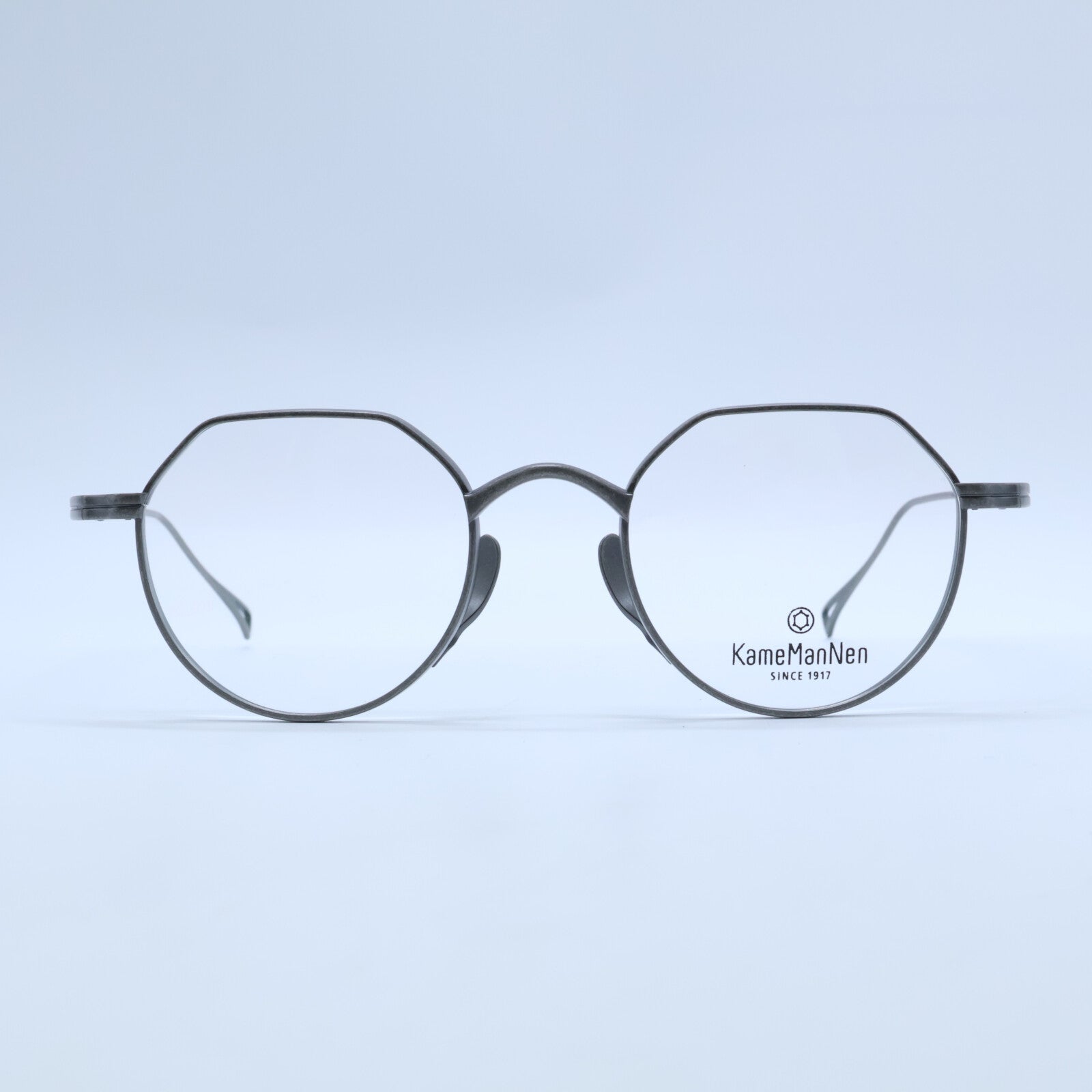 KameManNen カメマンネン 【美品】KMN9916 DBK TITANIUM デモレンズ クラウンパントシェイプ アイウェア 眼鏡