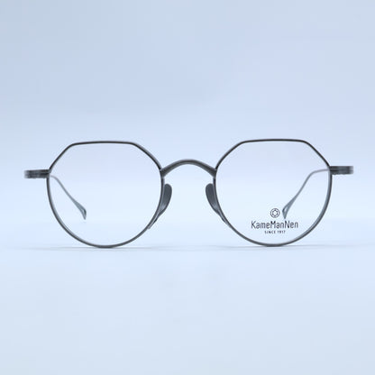 KameManNen カメマンネン 【美品】KMN9916 DBK TITANIUM デモレンズ クラウンパントシェイプ アイウェア 眼鏡