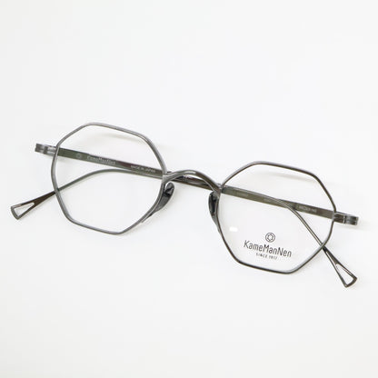 KameManNen カメマンネン 【美品】KMN152 GRH TITANIUM デモレンズ オクタゴンシェイプ アイウェア 眼鏡