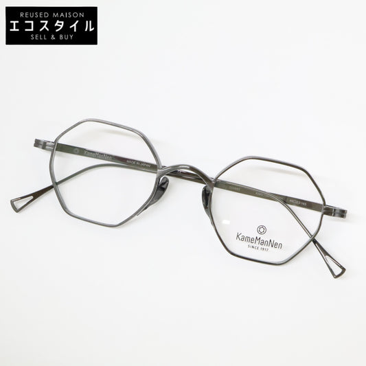 KameManNen カメマンネン 【美品】KMN152 GRH TITANIUM デモレンズ オクタゴンシェイプ アイウェア 眼鏡