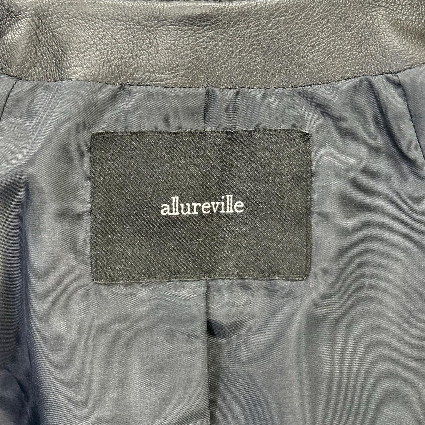 allureville アルアバイル ブラック ノーカラー ジップアップレザージャケット ジャケット