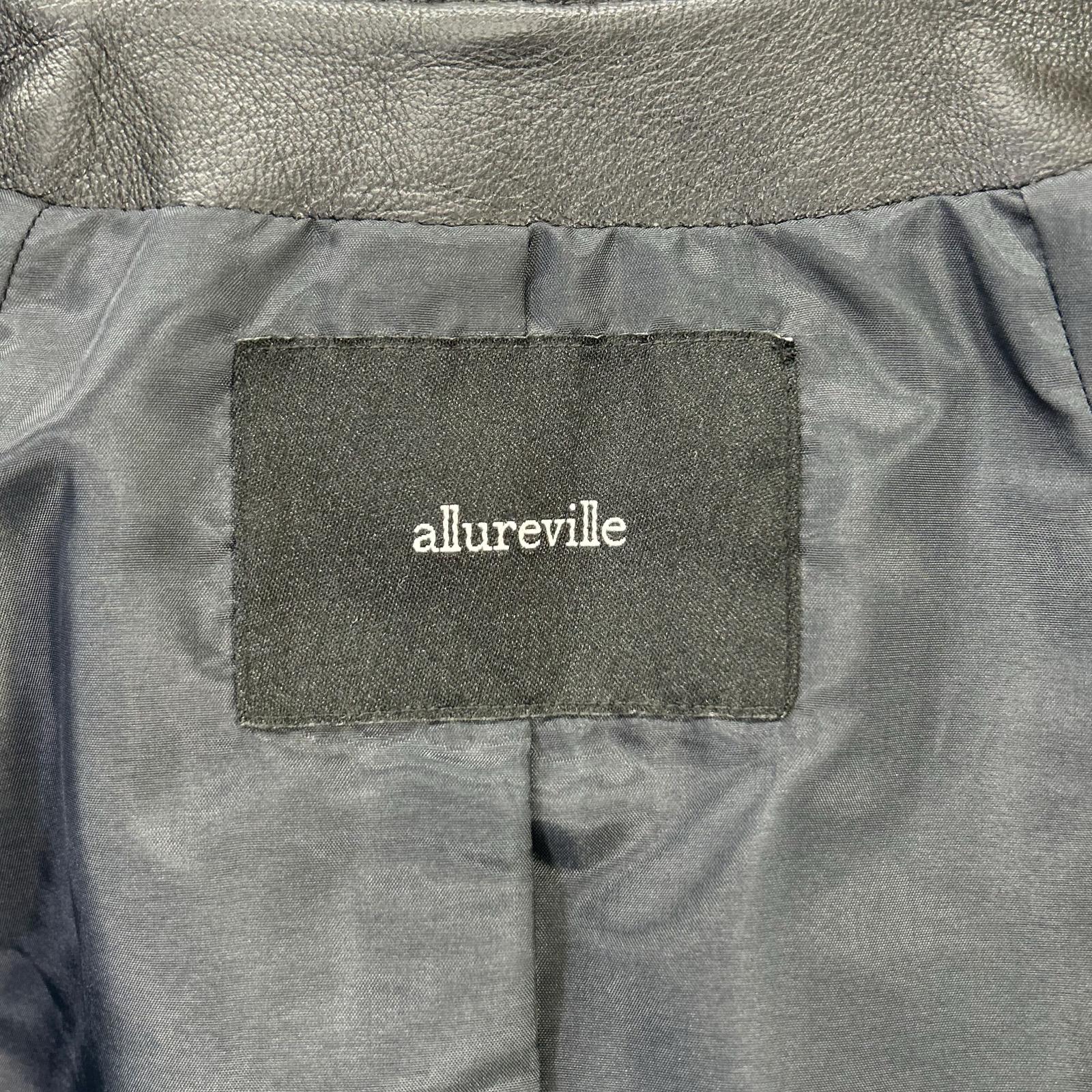 allureville アルアバイル ブラック ノーカラー ジップアップレザージャケット ジャケット
