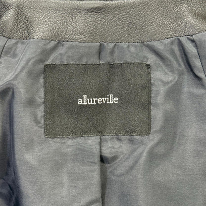 allureville アルアバイル ブラック ノーカラー ジップアップレザージャケット ジャケット