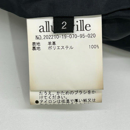 allureville アルアバイル ブラック ノーカラー ジップアップレザージャケット ジャケット