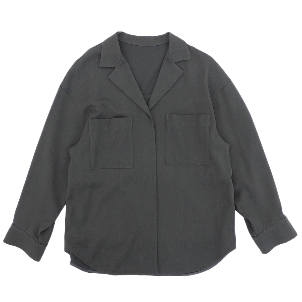 uncrave アンクレイヴ オープンカラー 比翼シャツジャケット トップス レディース グレー F トップス