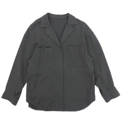 uncrave アンクレイヴ オープンカラー 比翼シャツジャケット トップス レディース グレー F トップス