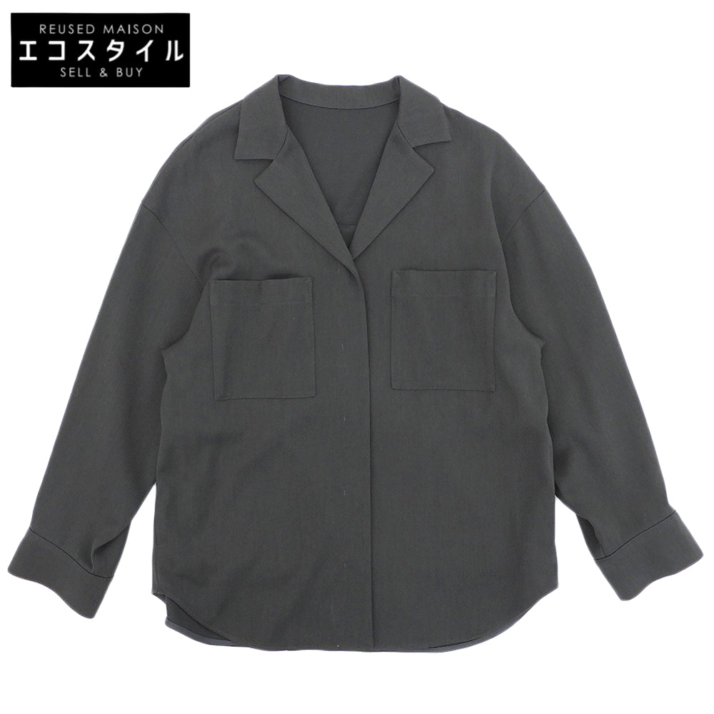 uncrave アンクレイヴ オープンカラー 比翼シャツジャケット トップス レディース グレー F トップス
