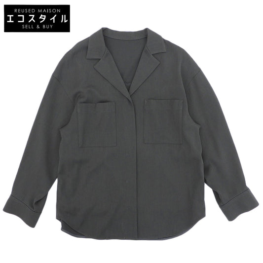 uncrave アンクレイヴ オープンカラー 比翼シャツジャケット トップス レディース グレー F トップス