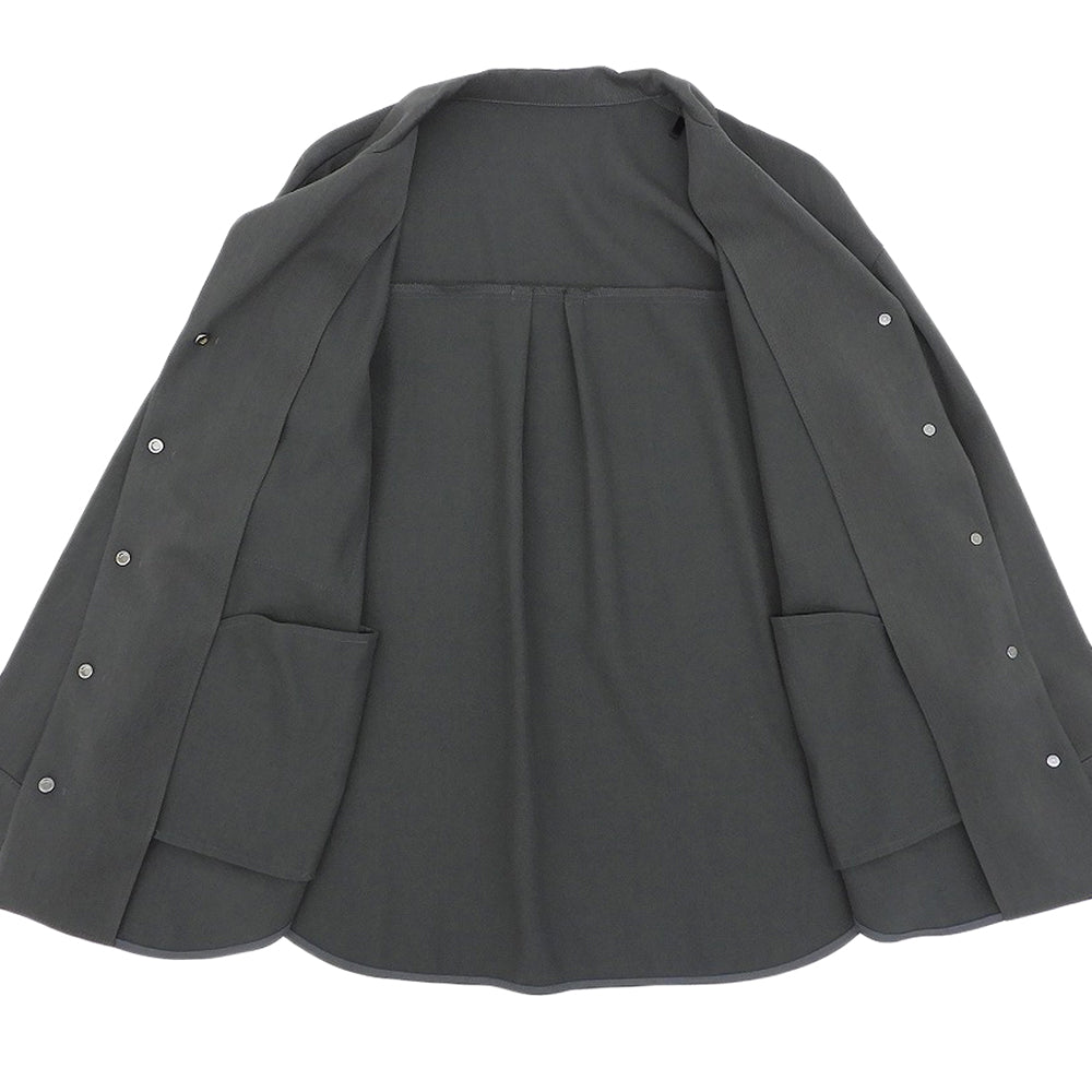 uncrave アンクレイヴ オープンカラー 比翼シャツジャケット トップス レディース グレー F トップス
