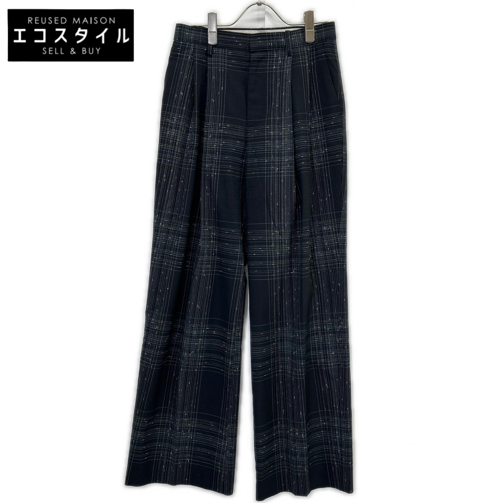 IRENE アイレネ 25SS 27S88009 ブラック ウール混 ノットステッチライントラウザー ボトムス