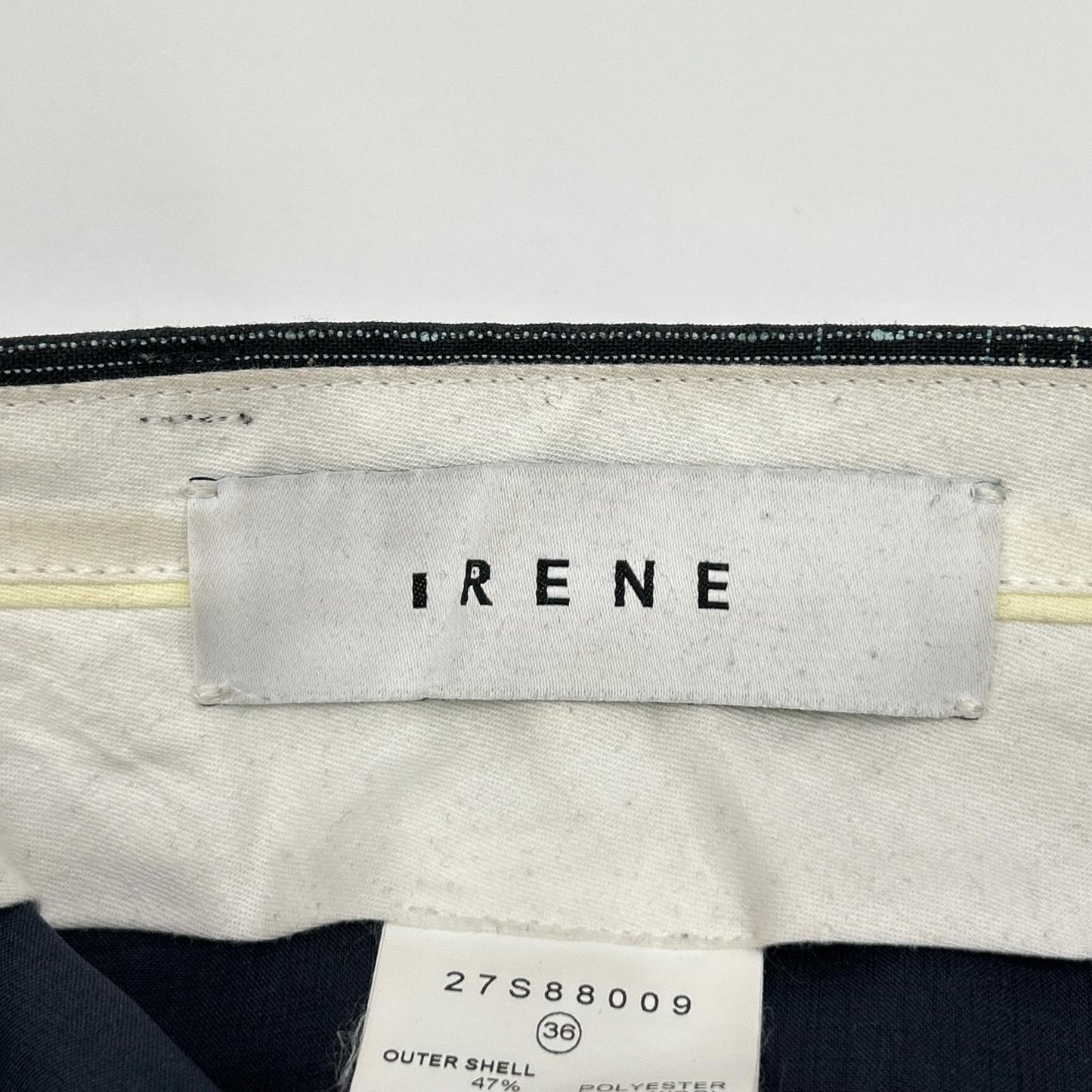 IRENE アイレネ 25SS 27S88009 ブラック ウール混 ノットステッチライントラウザー ボトムス