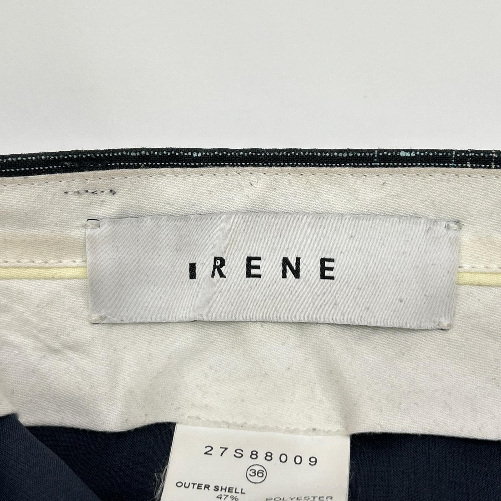 IRENE アイレネ 25SS 27S88009 ブラック ウール混 ノットステッチライントラウザー ボトムス