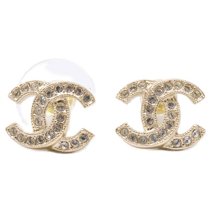 CHANEL シャネル 【美品】F24V ココマーク ラインストーン スタッド ピアス