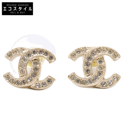 CHANEL シャネル 【美品】F24V ココマーク ラインストーン スタッド ピアス