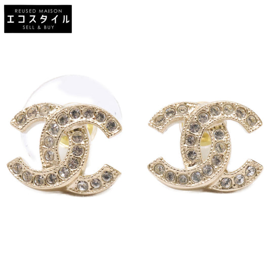CHANEL シャネル 【美品】F24V ココマーク ラインストーン スタッド ピアス