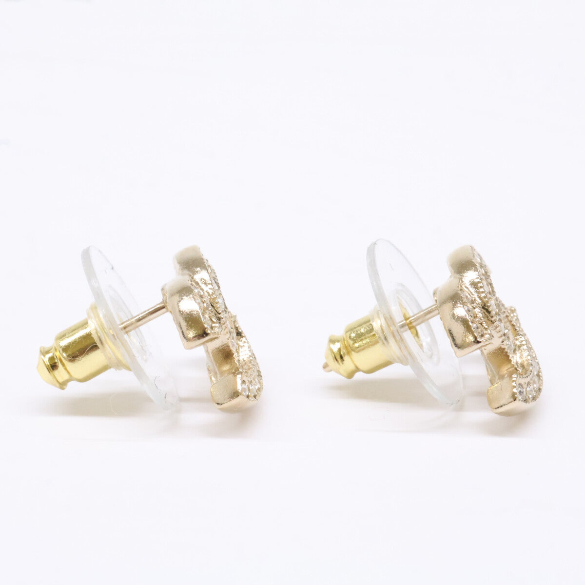 CHANEL シャネル 【美品】F24V ココマーク ラインストーン スタッド ピアス