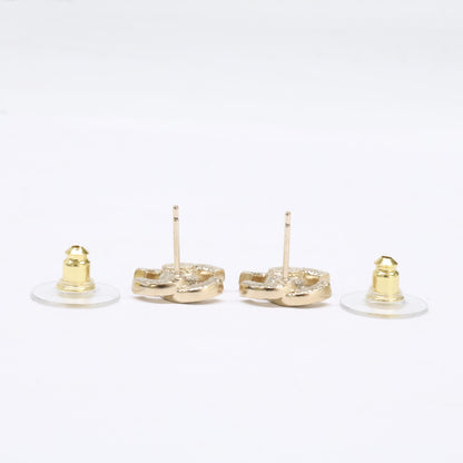 CHANEL シャネル 【美品】F24V ココマーク ラインストーン スタッド ピアス