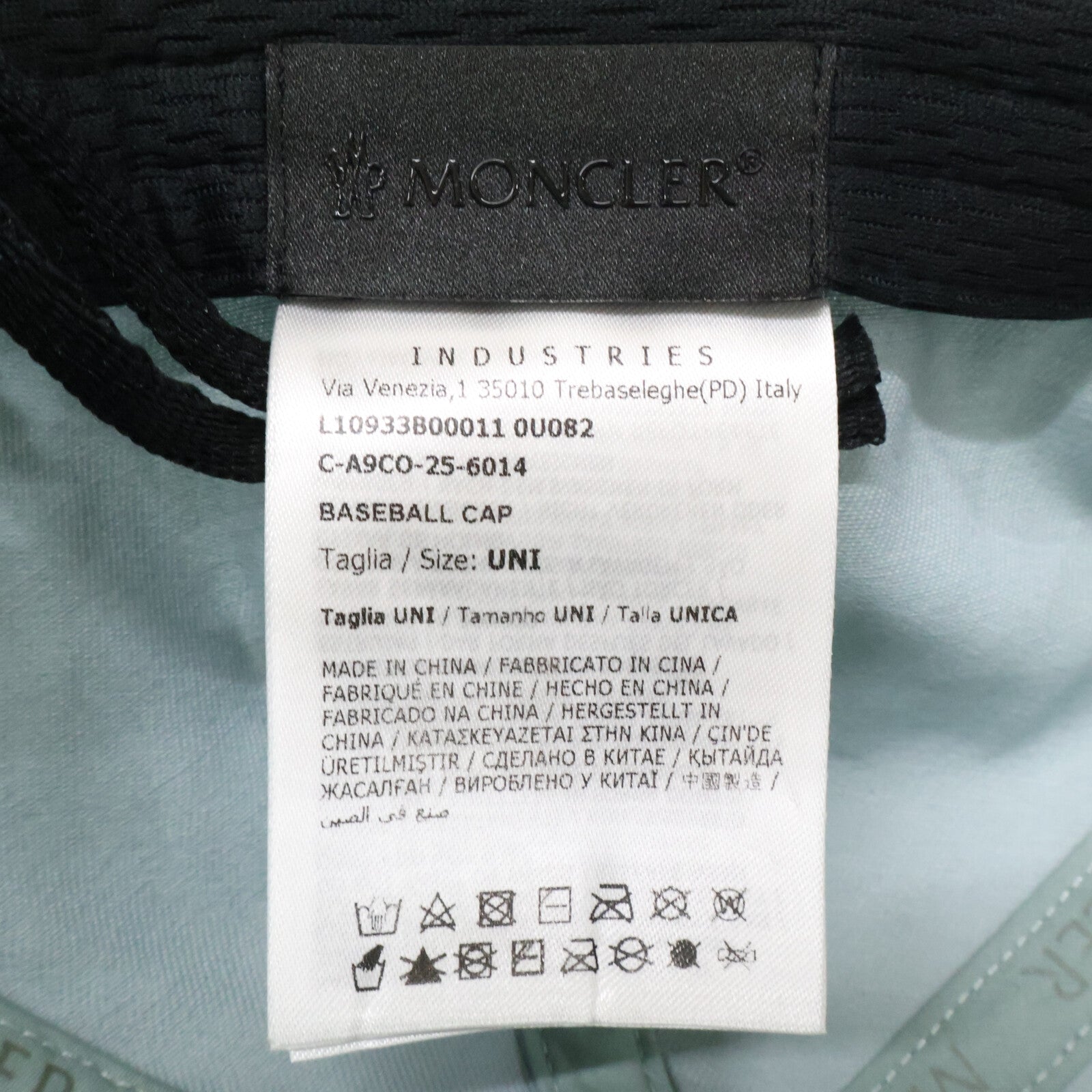 MONCLER モンクレール 【新品同様/国内正規】25年製 L10933B00011 0U082 BASEBALL CAP シリコンロゴパッチ ベースボールキャップ 帽子