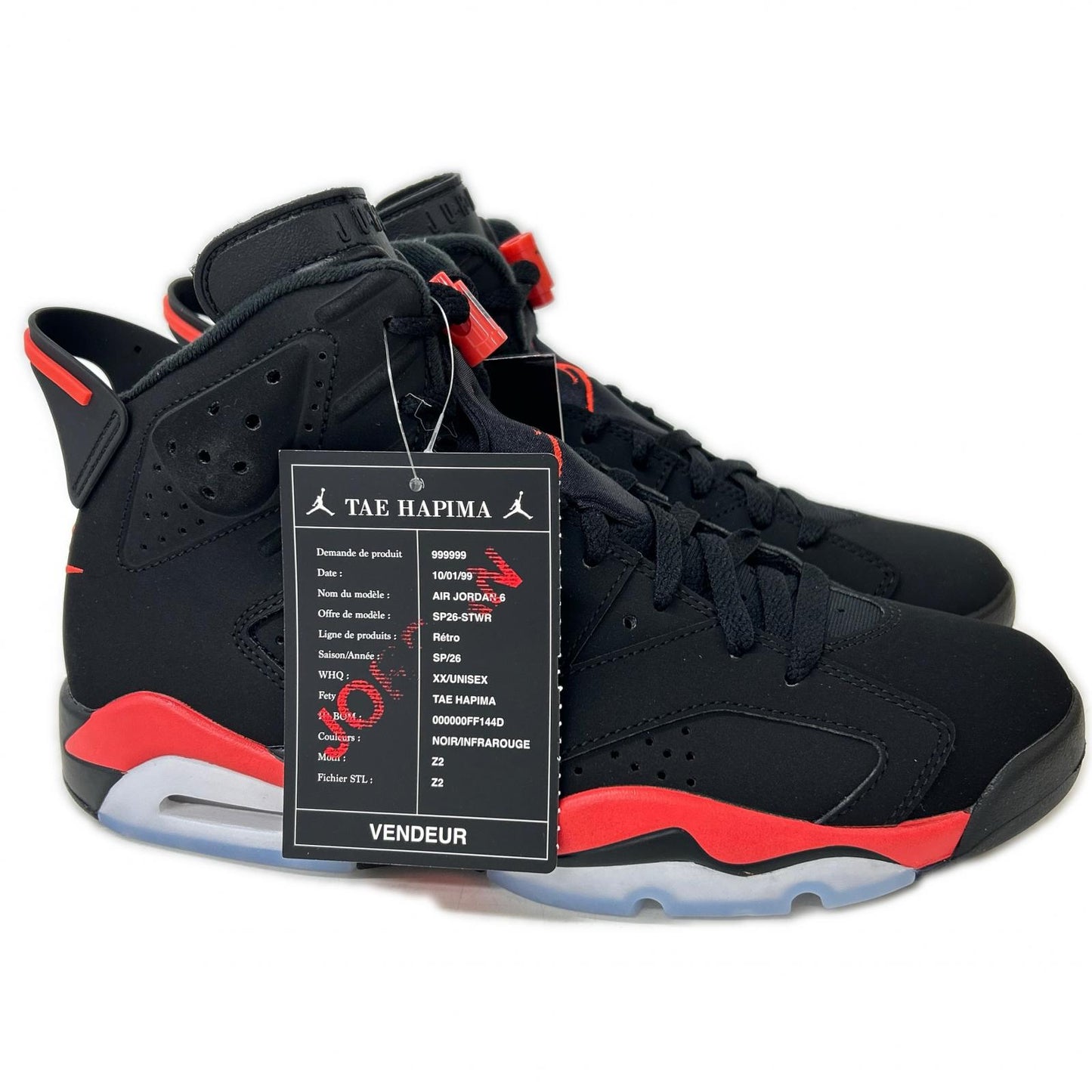 NIKE ナイキ 【新品同様】CT8529-001 AIR JORDAN 6 RETRO Infrared Salesman ハイカットスニーカー シューズ