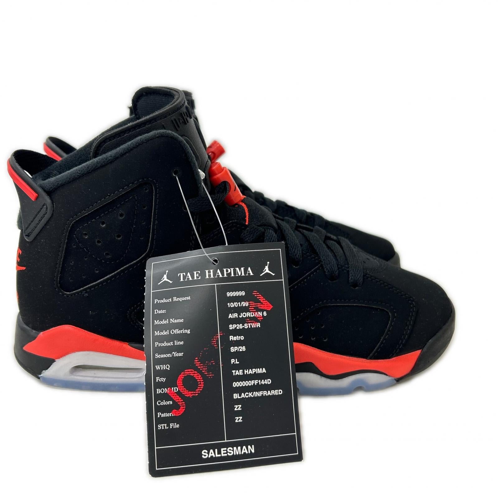 NIKE ナイキ 【新品同様】CT8529-001 AIR JORDAN 6 RETRO Infrared Salesman ハイカットスニーカー シューズ
