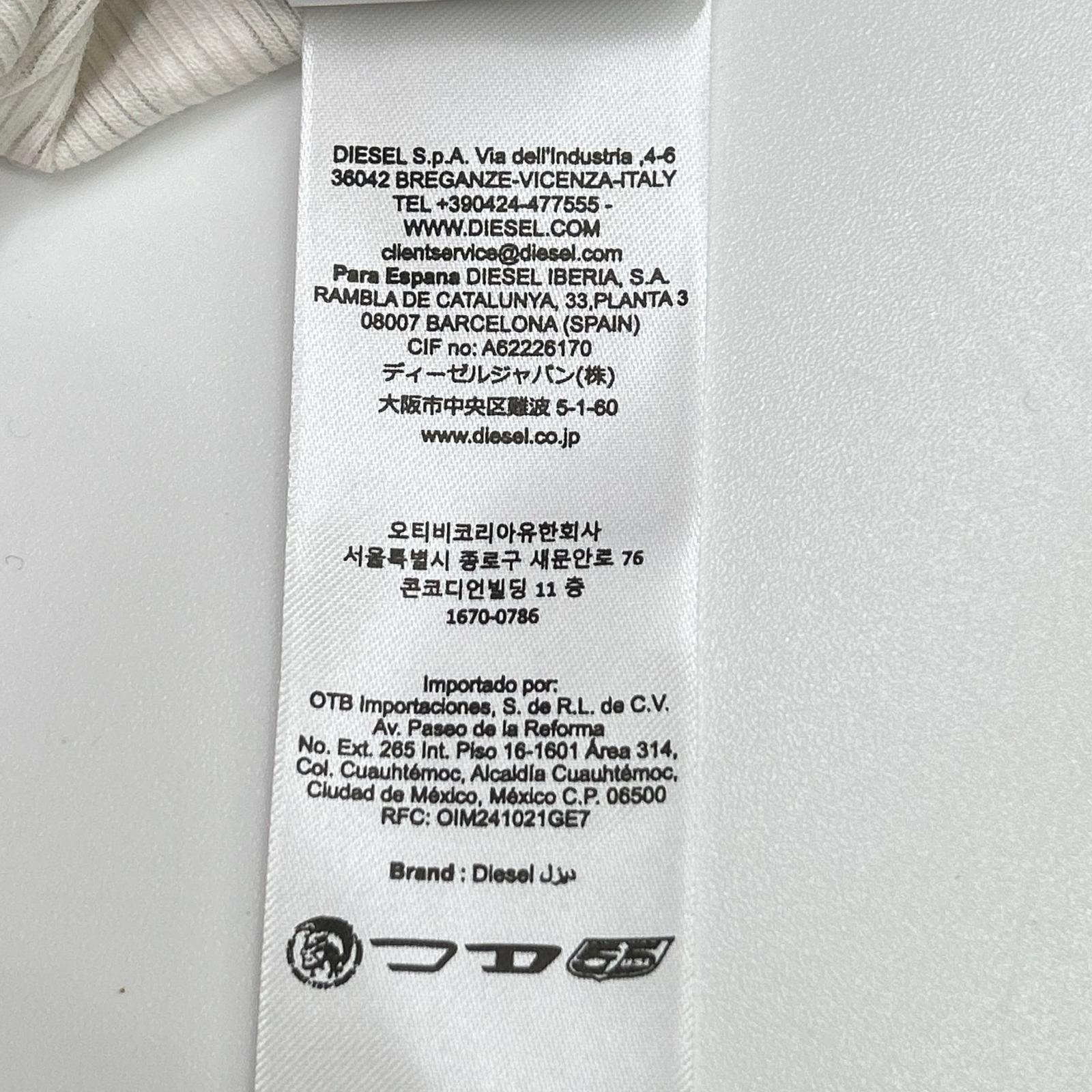 DIESEL ディーゼル 26SS A23538 T-BRIL ピンク リブストレッチジャージー クリスタル×ベルベットタッチ パフプリントTシャツ トップス