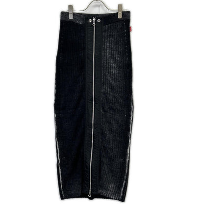 DIESEL ディーゼル A14860 M-ASI フェードブラック ウール W-ZIP ニットロングスカート スカート