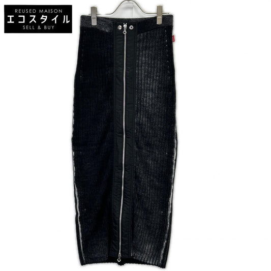 DIESEL ディーゼル A14860 M-ASI フェードブラック ウール W-ZIP ニットロングスカート スカート
