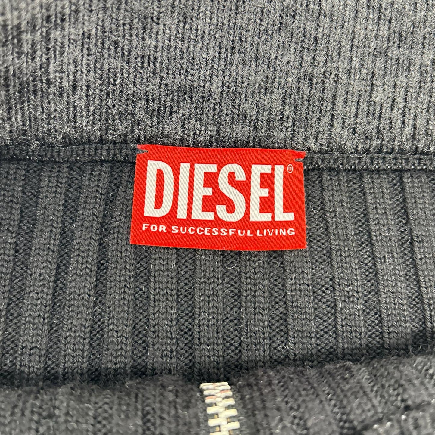 DIESEL ディーゼル A14860 M-ASI フェードブラック ウール W-ZIP ニットロングスカート スカート
