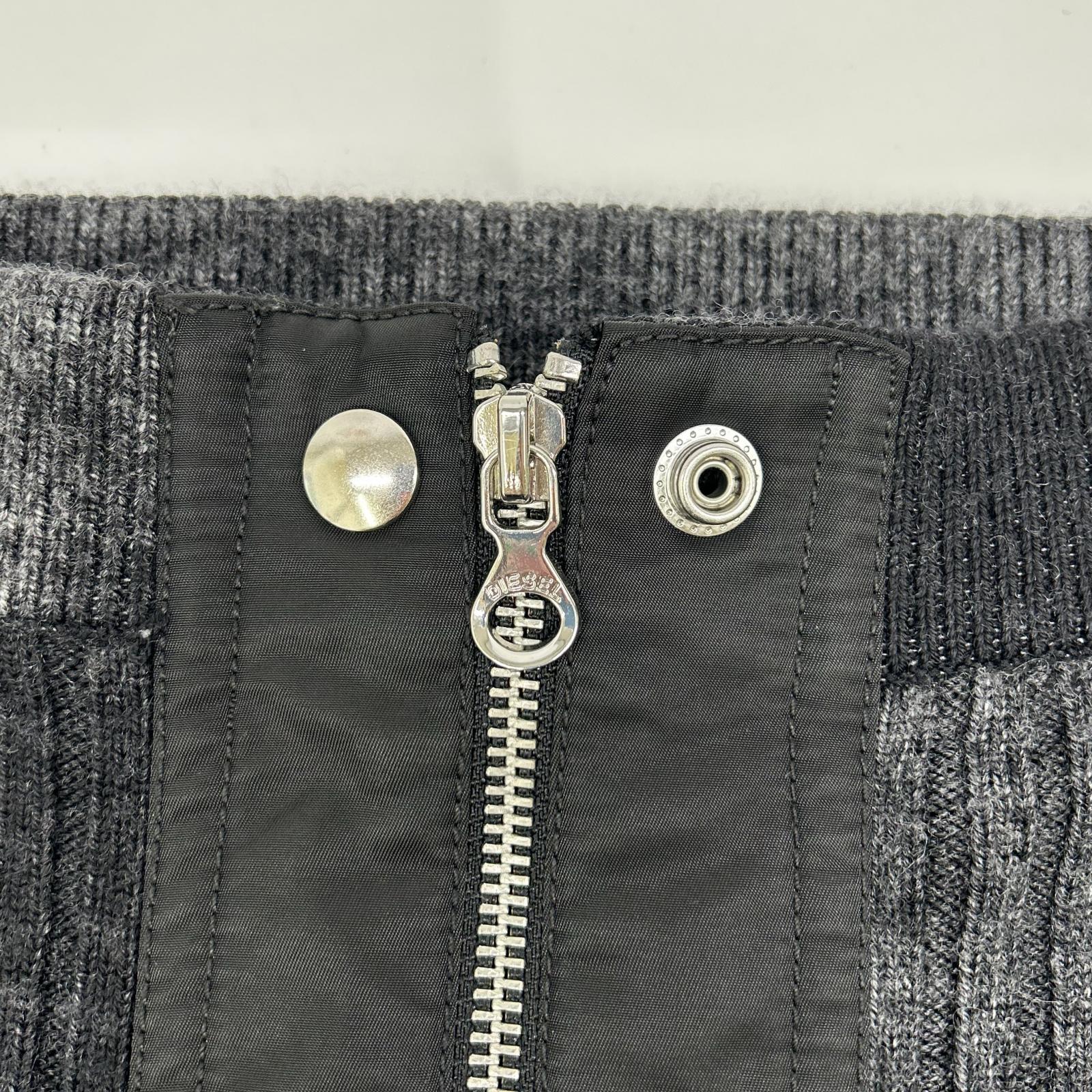 DIESEL ディーゼル A14860 M-ASI フェードブラック ウール W-ZIP ニットロングスカート スカート