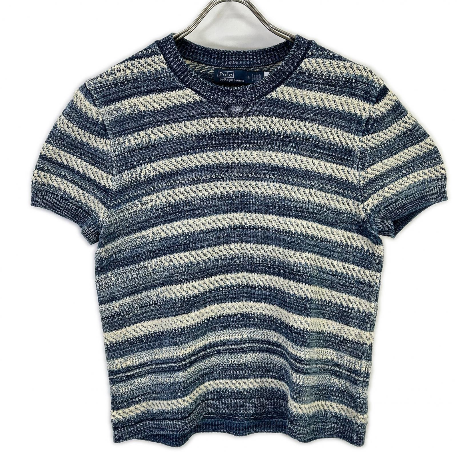POLO RALPH LAUREN ポロ ラルフローレン 0200011718 本藍染め ストライプドコットン ショートスリーブニットプルオーバー トップス