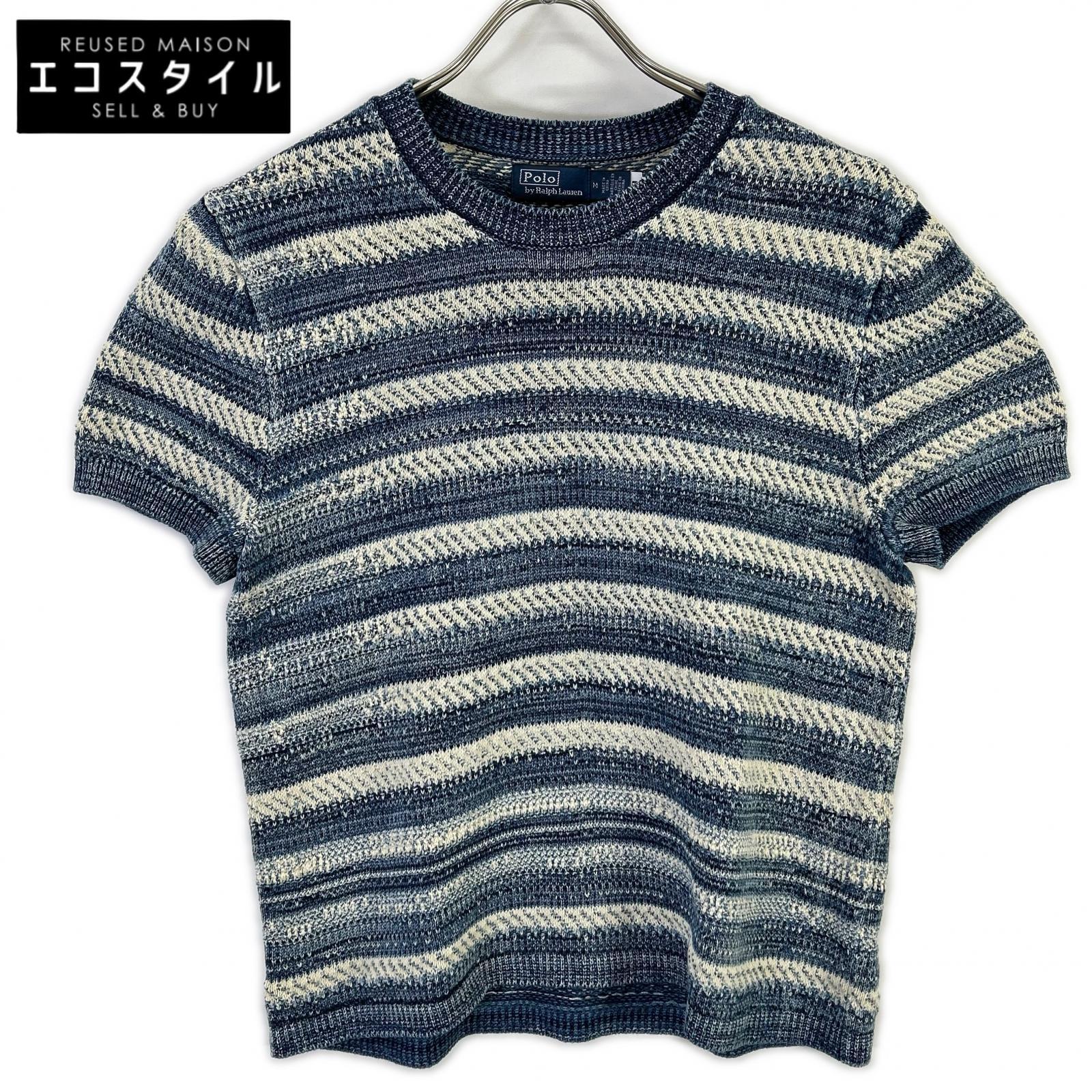 POLO RALPH LAUREN ポロ ラルフローレン 0200011718 本藍染め ストライプドコットン ショートスリーブニットプルオーバー トップス