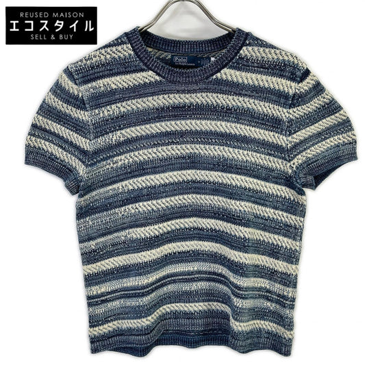 【SALE】 POLO RALPH LAUREN ポロ ラルフローレン 0200011718 本藍染め ストライプドコットン ショートスリーブニットプルオーバー トップス