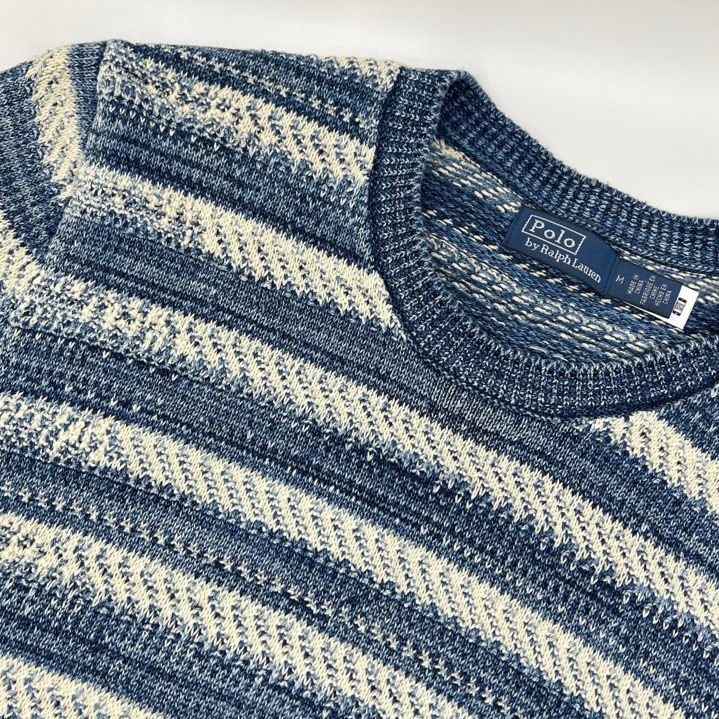 POLO RALPH LAUREN ポロ ラルフローレン 0200011718 本藍染め ストライプドコットン ショートスリーブニットプルオーバー トップス