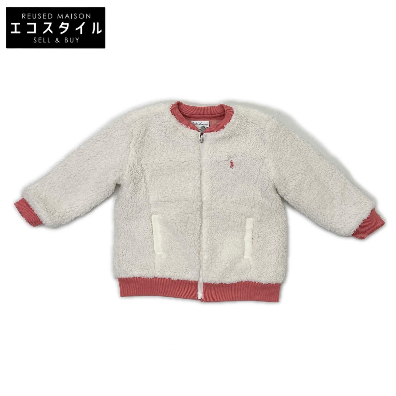 RALPHLAUREN ラルフローレン ホワイト×ピンク ポニー刺? リバーシブル テディフリースジャケット ジャケット