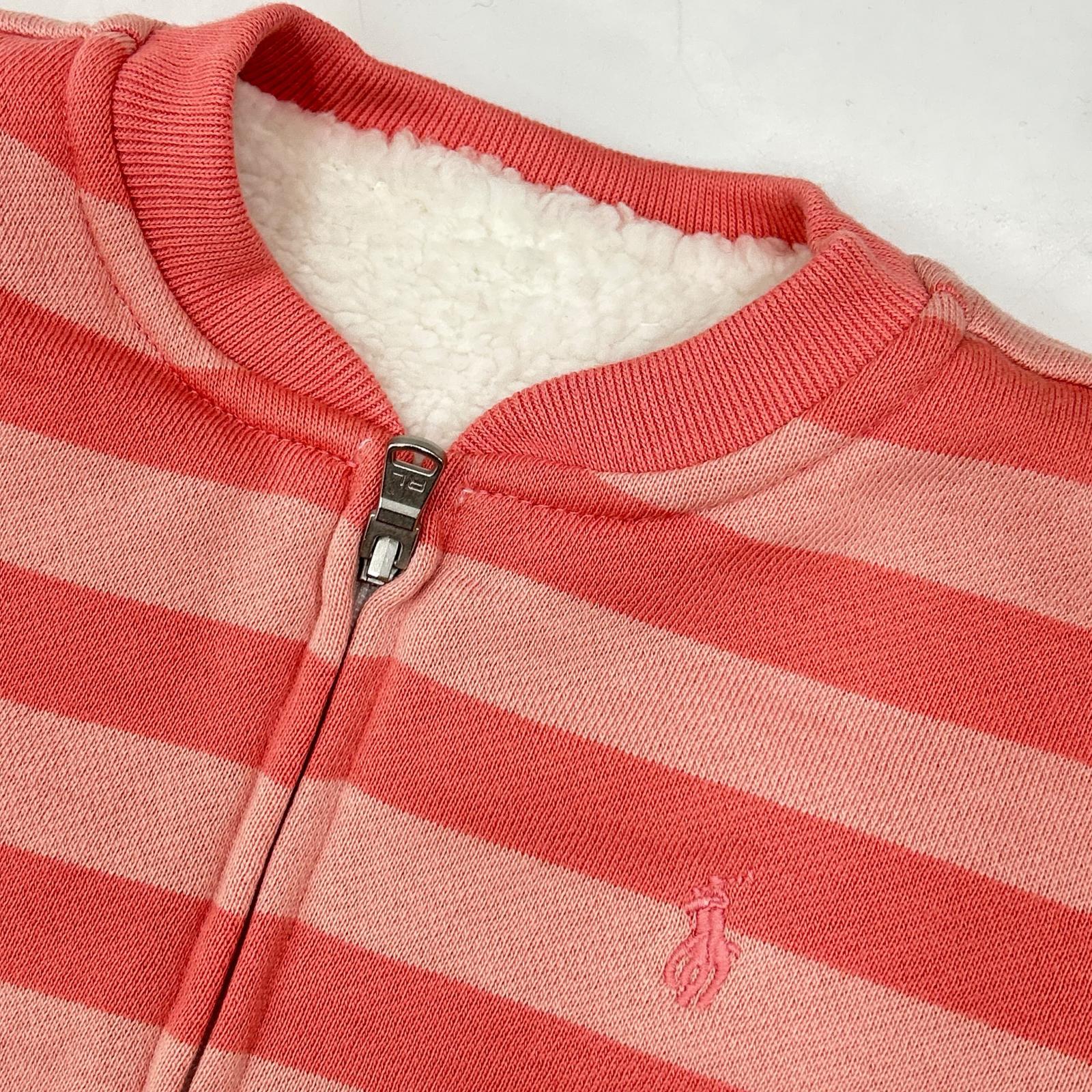 RALPHLAUREN ラルフローレン ホワイト×ピンク ポニー刺? リバーシブル テディフリースジャケット ジャケット
