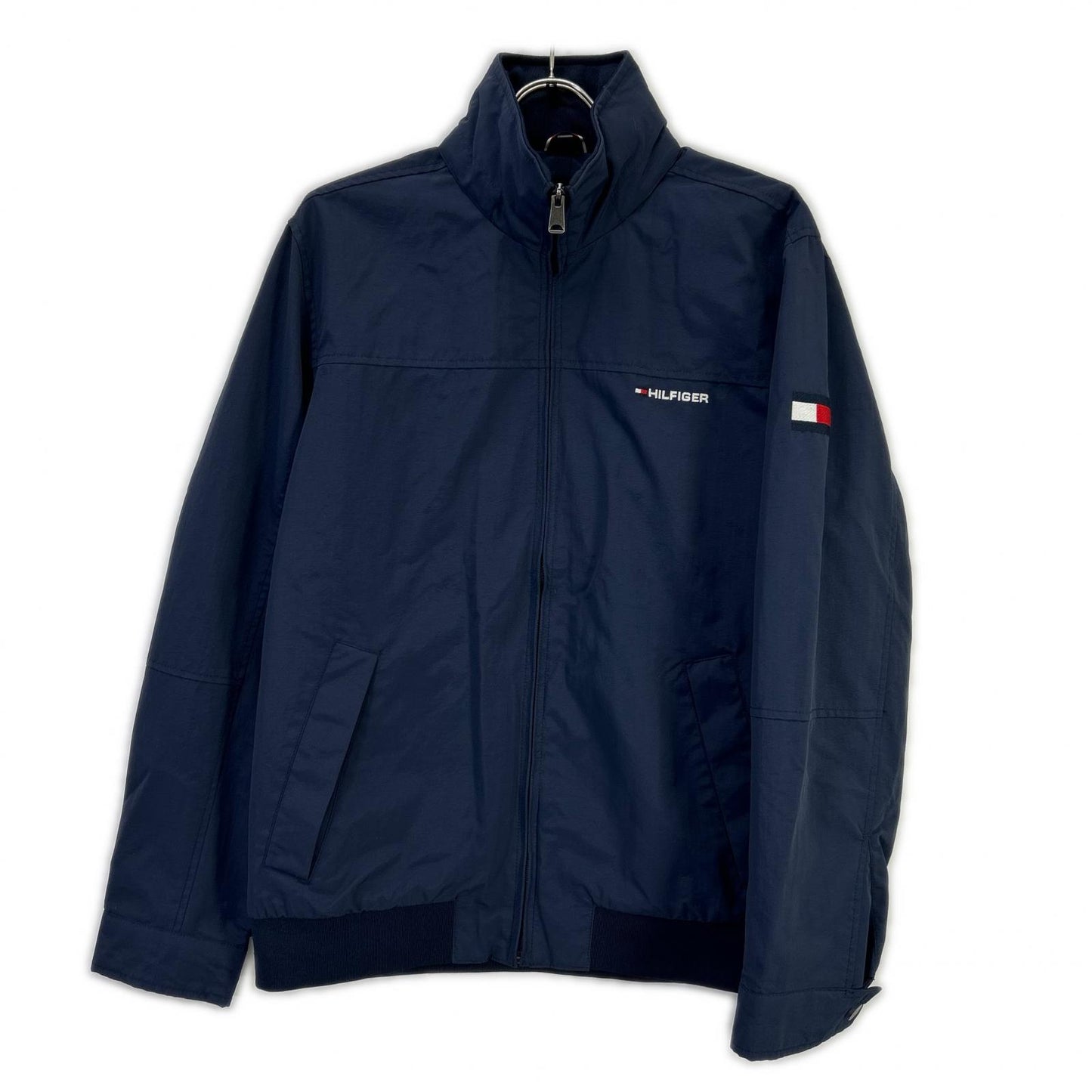 TOMMYHILFIGER トミーヒルフィガー 0183037 ネイビー ナイロン ロゴ刺繍 スタンドカラージップジャケット ジャケット