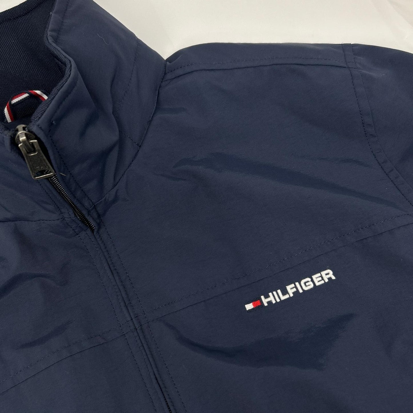 TOMMYHILFIGER トミーヒルフィガー 0183037 ネイビー ナイロン ロゴ刺繍 スタンドカラージップジャケット ジャケット