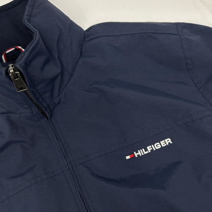 TOMMYHILFIGER トミーヒルフィガー 0183037 ネイビー ナイロン ロゴ刺繍 スタンドカラージップジャケット ジャケット