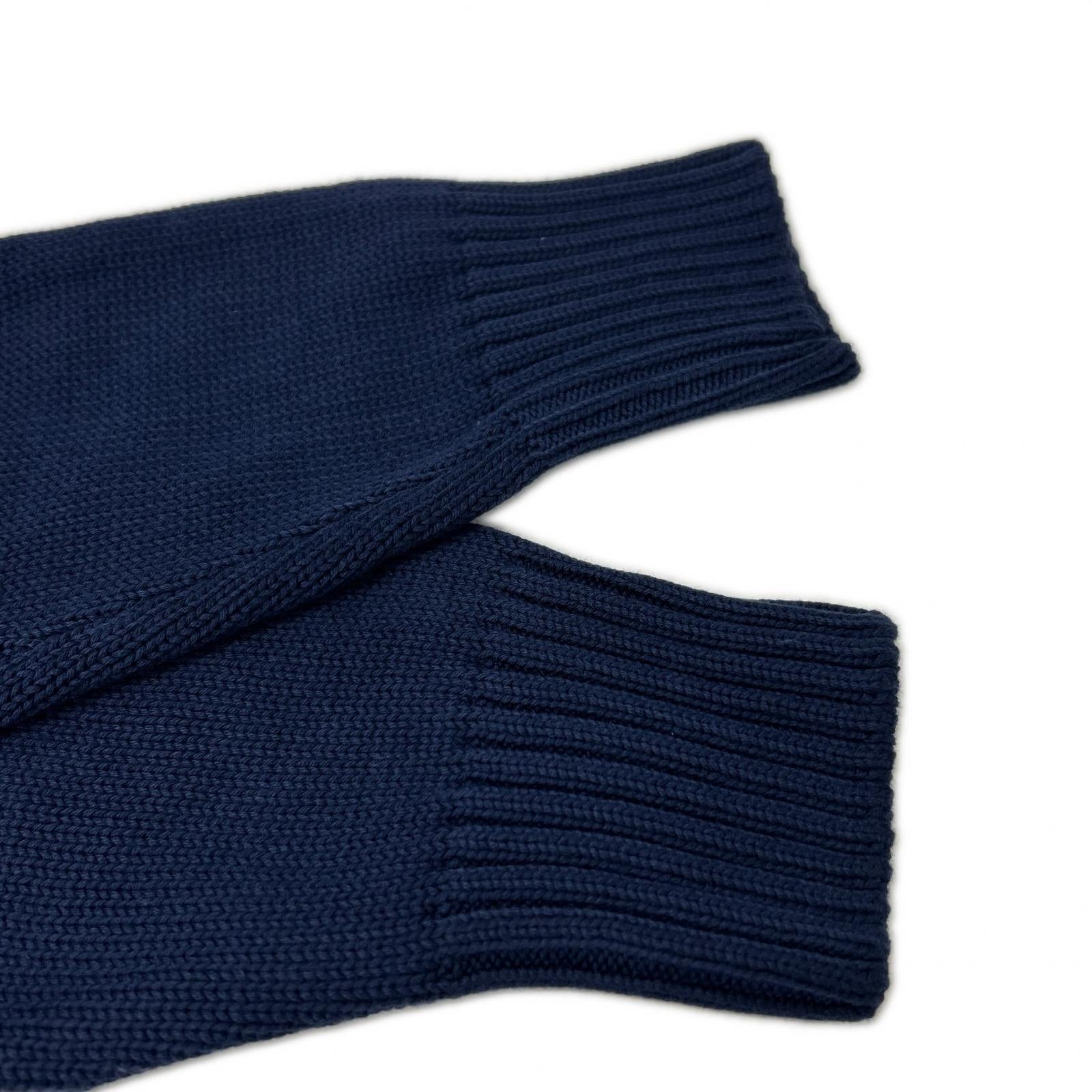 GRAN SASSO Gran Sasso navy stand-collar knit cardigan top
