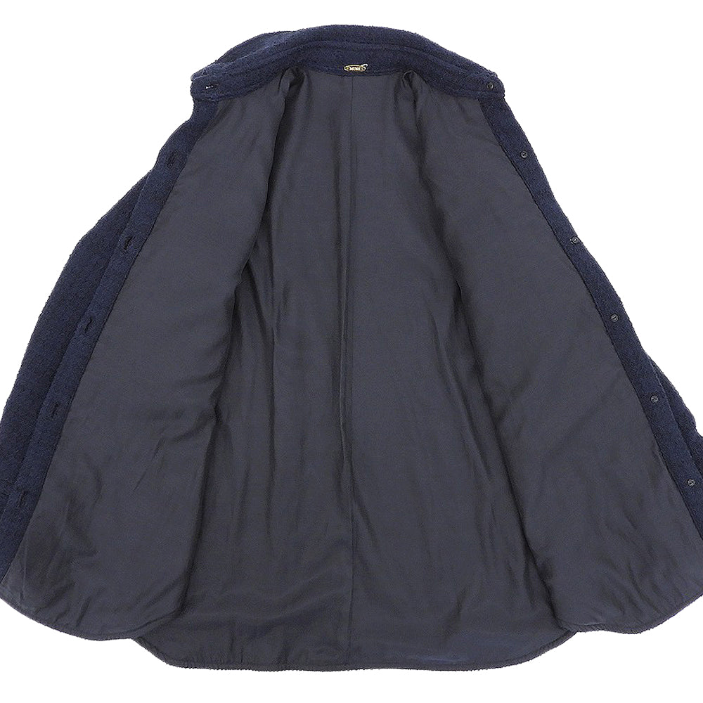 MUSE Tweed stand-collar jacket, cotton blend, women's, navy, jacket
