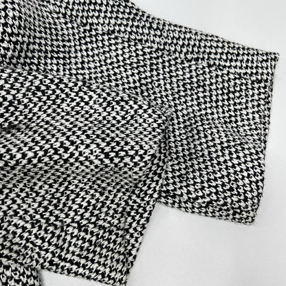 ERMANNO SCERVINO エルマノシェルビーノ D286D340DEQ ホワイト×ブラック リネン混 フロントリボン ツイードミディアムコート コート
