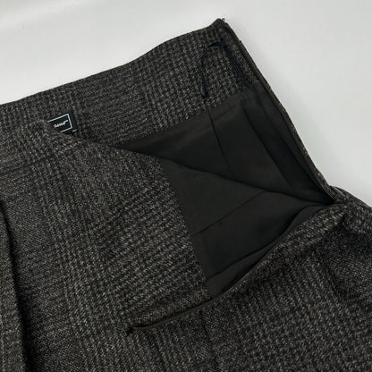 Salvatore Ferragamo サルヴァトーレフェラガモ 5461-004 ダークグレー ウール グレンチェック タックショートスカート スカート