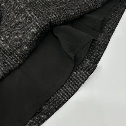 Salvatore Ferragamo サルヴァトーレフェラガモ 5461-004 ダークグレー ウール グレンチェック タックショートスカート スカート