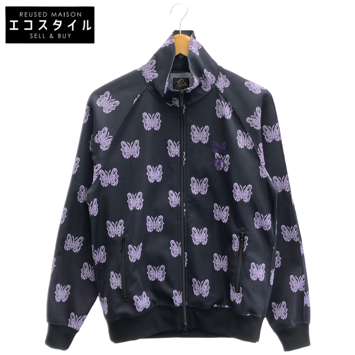 needles ニードルズ 【×Kae Tanaka】QV424 25SS パープル H.D.Track jacket - Poly Jacquard パピヨン 総柄トラックジャケット ジャケット