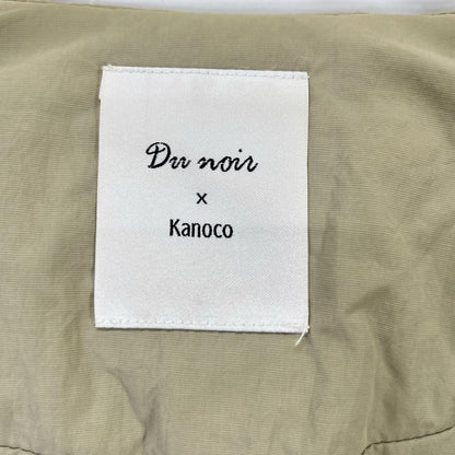 【Du noir×KANOCO】ベージュ サイドポケット パテッド クルーネックコート コート