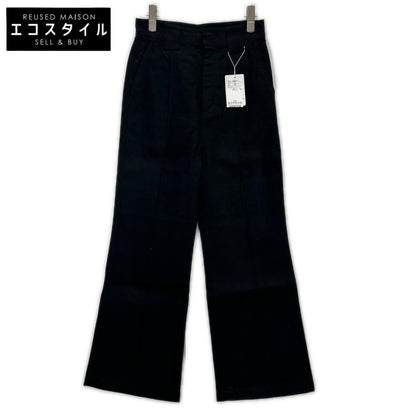 LANVIN en Bleu ランバンオンブルー ブラック フロントシームデニムフレアパンツ ボトムス